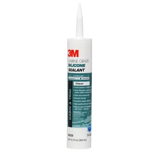 3M Marine Grade Silicone Sealant Clear 304 mL (10.3 fl oz) | Above Waterline Interior/Exterior Sealing thumbnail 1