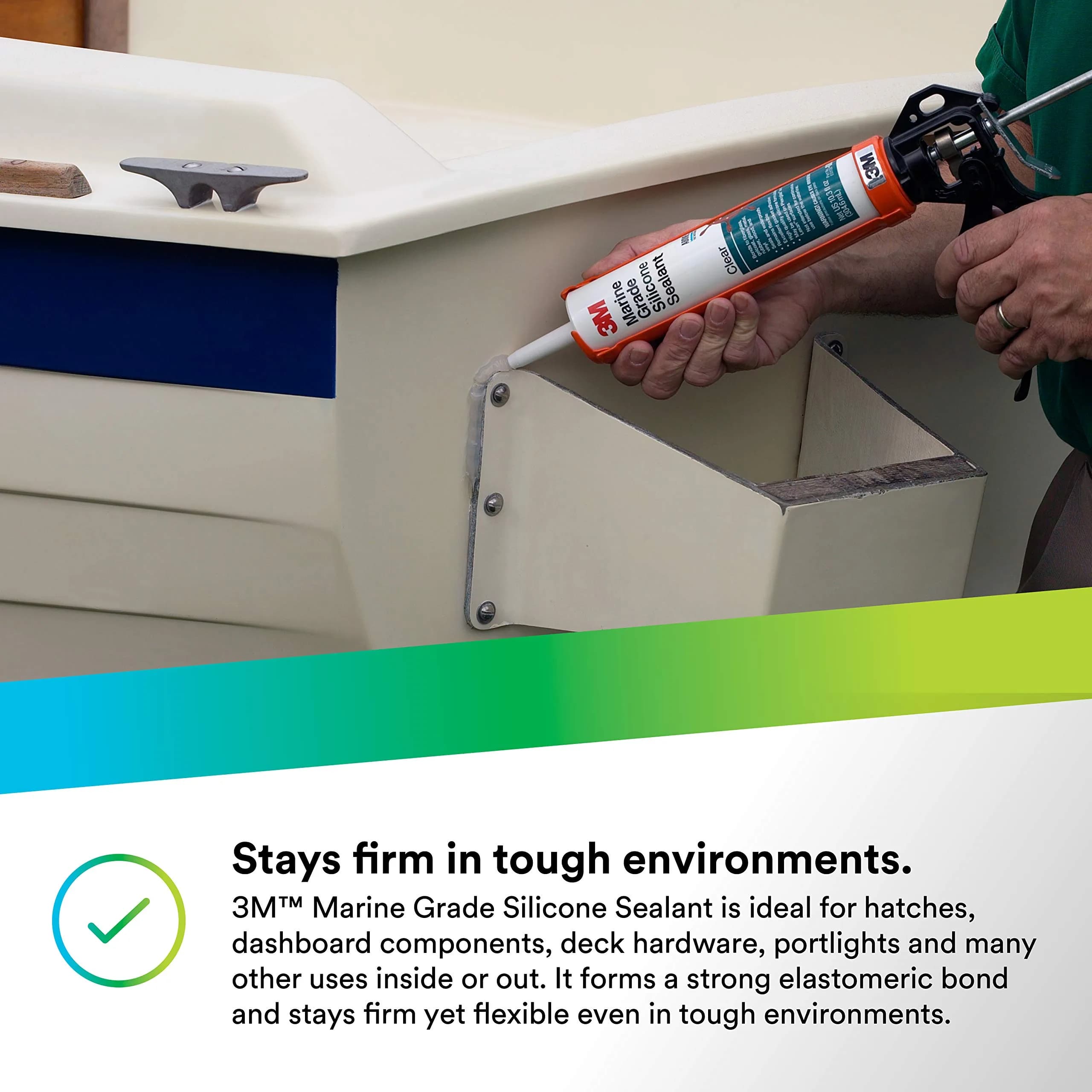 3M Marine Grade Silicone Sealant Clear 304 mL (10.3 fl oz) | Above Waterline Interior/Exterior Sealing thumbnail 5