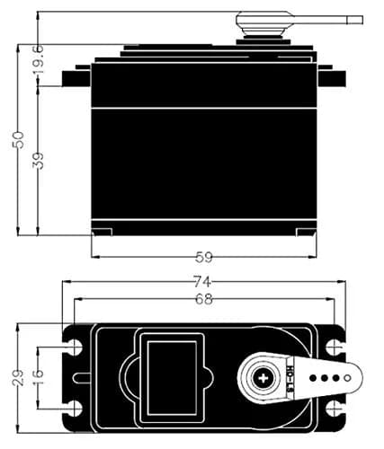 Hitec RCD HS-755MG Giant Scale Servo | 117g Metal Gear, 12-31.7 lbs Torque, 0.23-0.28 sec Speed thumbnail 2