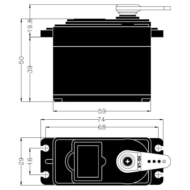 Hitec RCD HS-755MG Giant Scale Servo | 117g Metal Gear, 12-31.7 lbs Torque, 0.23-0.28 sec Speed thumbnail 4