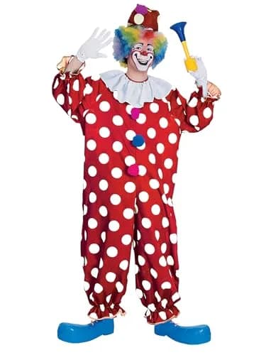 Rubies Dotted Clown Costume for Adults, Unisex One Size | Red Polka Dot Jumpsuit for Halloween & Cosplay thumbnail 1