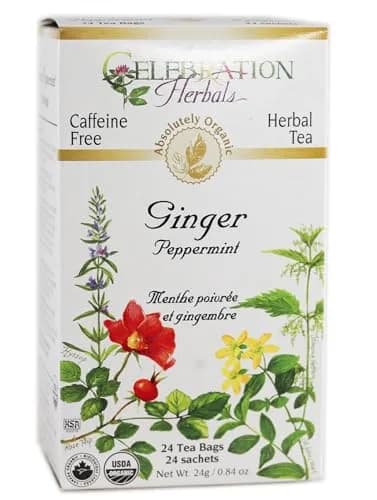 Celebration Herbals Ginger Peppermint Tea 24 Count | Caffeine-Free Herbal Blend with Natural Goodness thumbnail 1