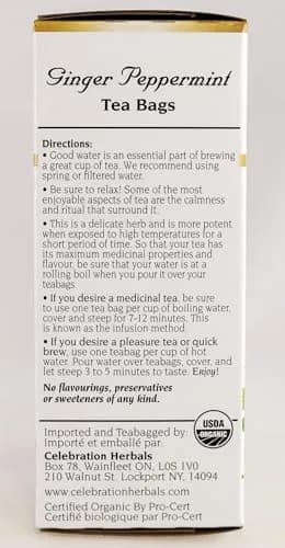Celebration Herbals Ginger Peppermint Tea 24 Count | Caffeine-Free Herbal Blend with Natural Goodness thumbnail 4