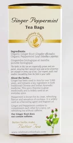 Celebration Herbals Ginger Peppermint Tea 24 Count | Caffeine-Free Herbal Blend with Natural Goodness thumbnail 5