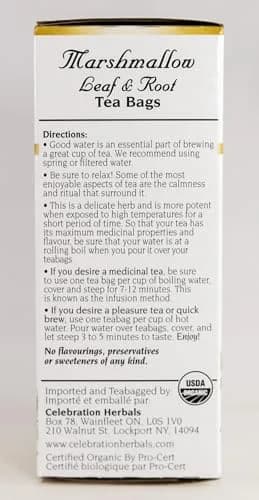 Celebration Herbals Marshmallow Root Tea 24 Bags | Caffeine-Free Organic Herbal Tea with Mellow Taste thumbnail 5