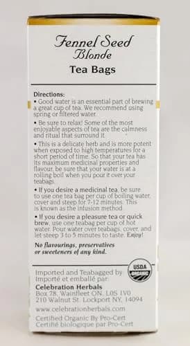 Celebration Herbals Fennel Seed Blonde Tea Organic 24 Bag | Aromatic Licorice Flavor (70-120 chars) thumbnail 4