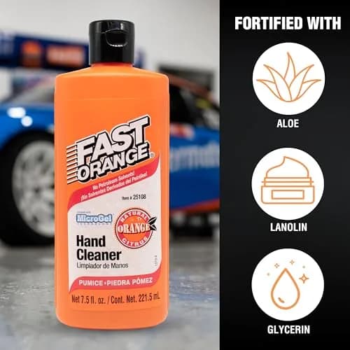 Fast Orange Pumice Lotion Hand Cleaner 212ml (7.5 Fl Oz) | Heavy Duty Grease Fighter thumbnail 2