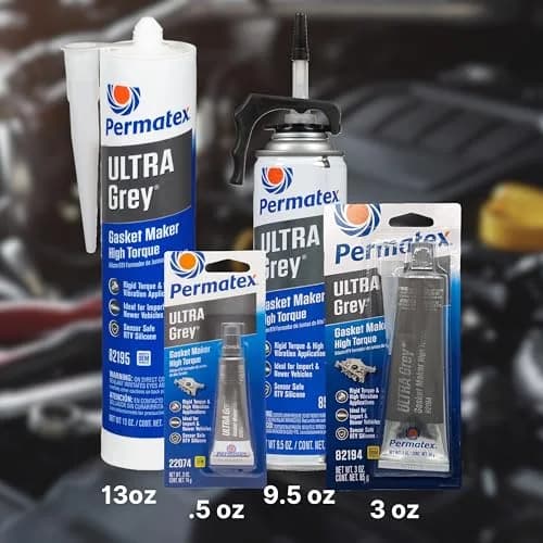 Permatex Ultra Grey Rigid High-Torque RTV Silicone Gasket Maker 81.8g (3.0 oz) | For High-Torque & Vibration Applications thumbnail 6