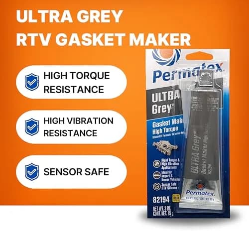 Permatex Ultra Grey Rigid High-Torque RTV Silicone Gasket Maker 81.8g (3.0 oz) | For High-Torque & Vibration Applications thumbnail 3