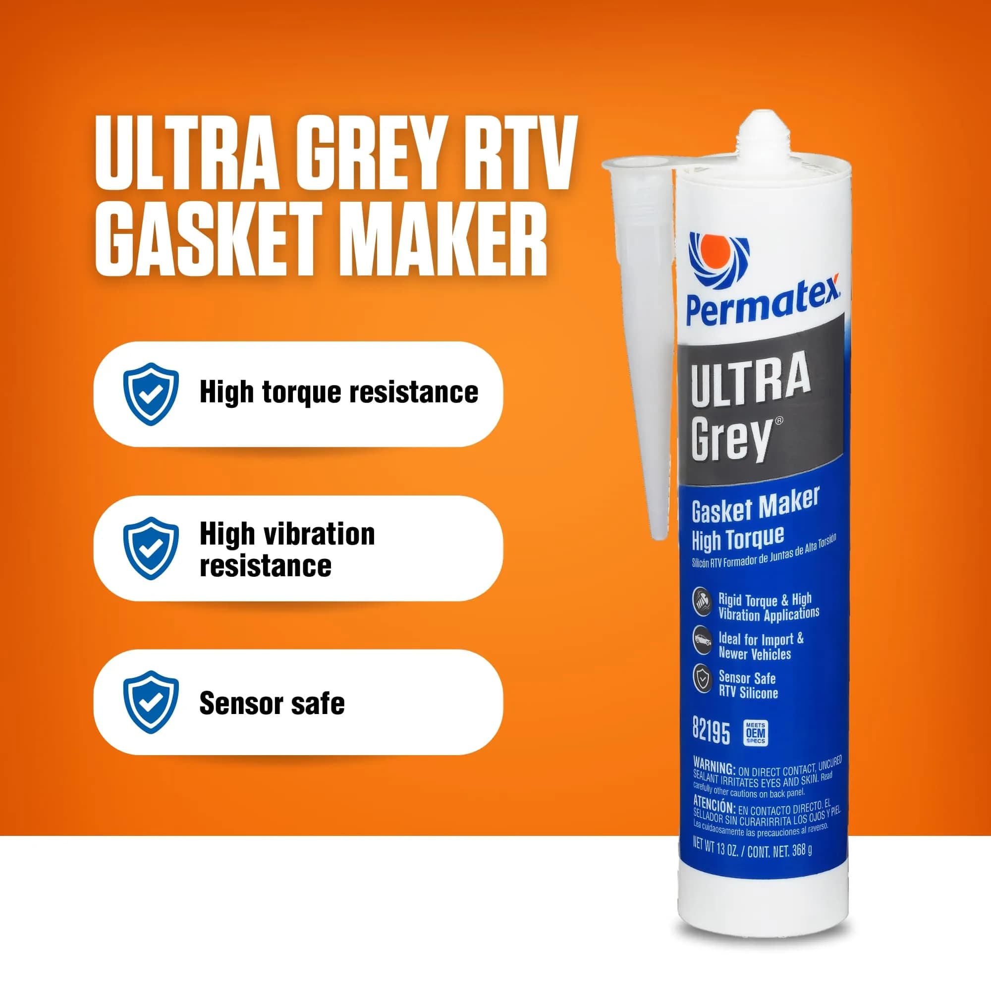 Permatex The Right Stuff 1 Minute Grey Gasket Maker 89ml (3 Fl Oz) | High-Torque Engine Sealant — Ultra Gray / 13 Fl. Oz. thumbnail 2