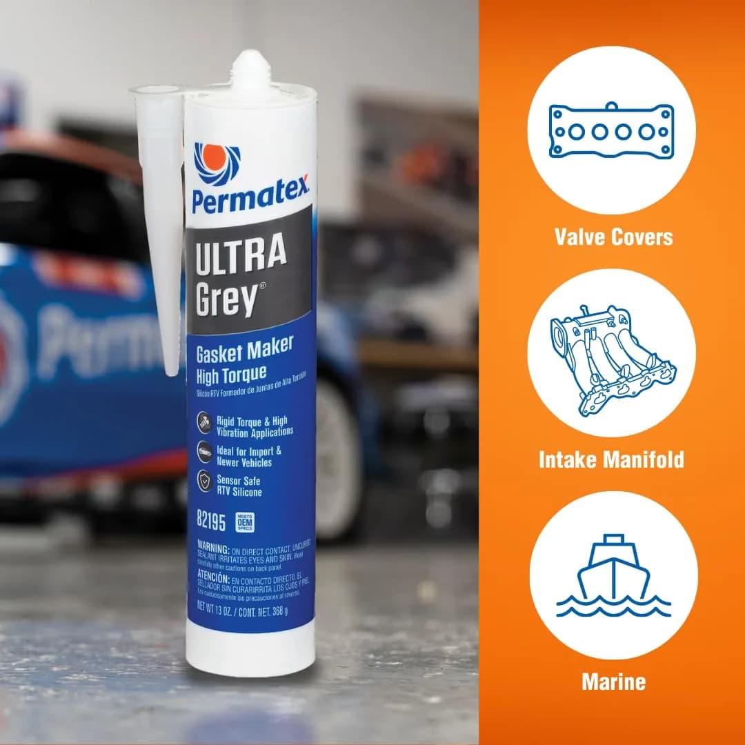 Permatex The Right Stuff 1 Minute Grey Gasket Maker 89ml (3 Fl Oz) | High-Torque Engine Sealant — Ultra Gray / 13 Fl. Oz. thumbnail 4