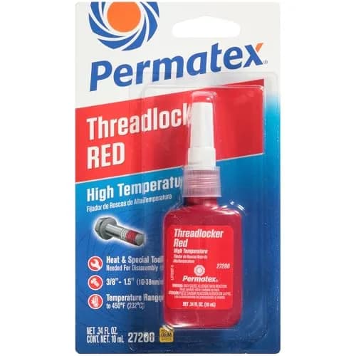 Permatex High Temperature Threadlocker Red 10 ml | Extreme Heat Resistance for Heavy-Duty Applications thumbnail 1