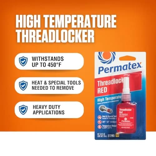 Permatex High Temperature Threadlocker Red 10 ml | Extreme Heat Resistance for Heavy-Duty Applications thumbnail 2
