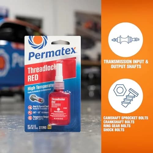 Permatex High Temperature Threadlocker Red 10 ml | Extreme Heat Resistance for Heavy-Duty Applications thumbnail 3