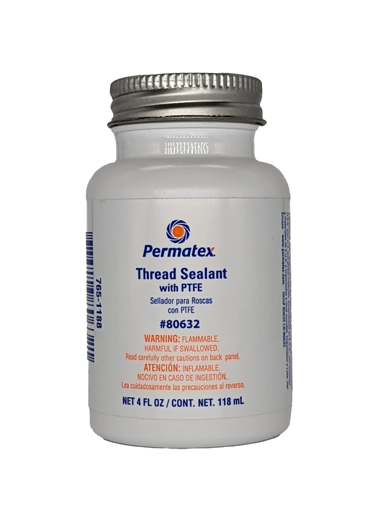Permatex Thread Sealant with PTFE 4 oz (118 ml) | Seals Pressure in Air, Oil, Diesel Fuel & Hydraulic Systems - main product image