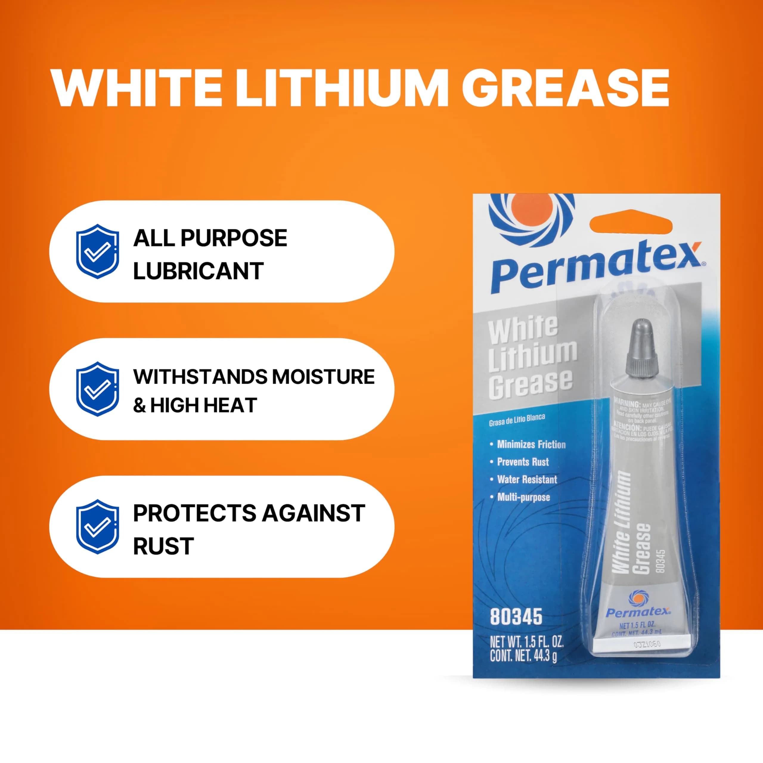 Permatex White Lithium Grease 1.5 oz. (44ml) | All-Purpose Lubricant for Metal & Plastic - view 2
