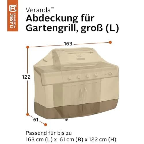 Classic Accessories Veranda Water-Resistant 64 Inch BBQ Grill Cover | Heavy Duty Water-Resistant Polyester thumbnail 2