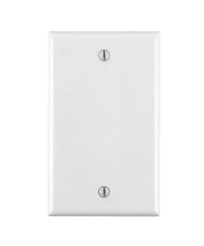 Leviton 1-Gang Blank Wallplate, Standard Size, White | Covers Unused Openings thumbnail 1