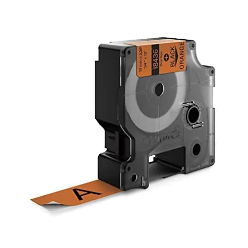 DYMO Rhino Industrial Vinyl Label Tape 19mm (3/4") Black on Orange | Durable & Weather-Resistant thumbnail 3