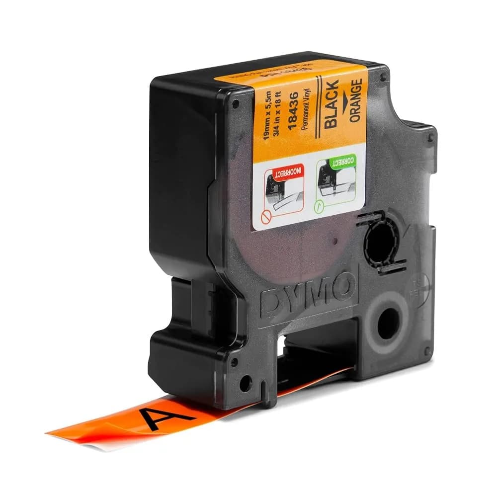 DYMO Rhino Industrial Vinyl Label Tape 19mm (3/4") Black on Orange | Durable & Weather-Resistant - view 4