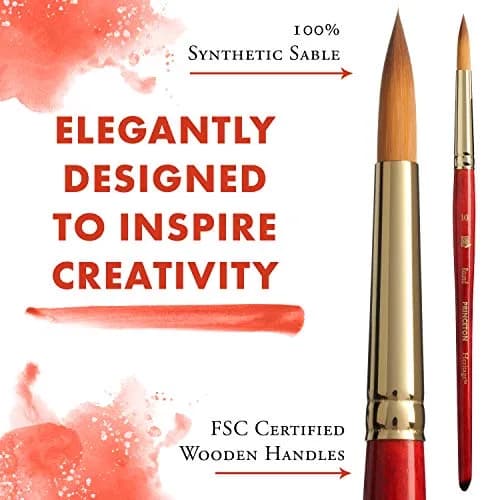 Princeton Heritage Round Brush Size 10 (0.4cm x 0.4cm x 21.8cm) | Synthetic Sable Filament for Watercolor thumbnail 3