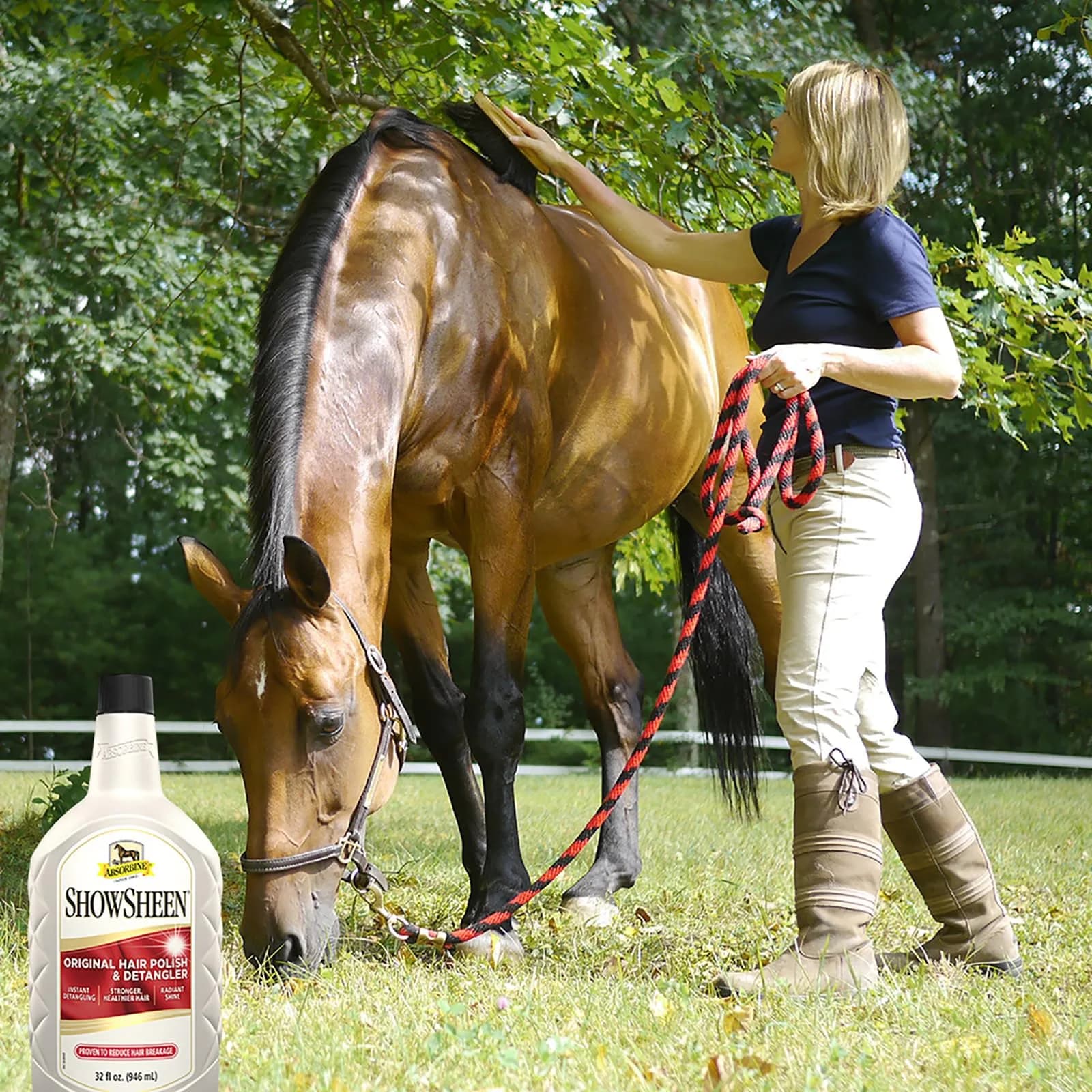 Absorbine ShowSheen 32 fl oz Refill Bottle: Hair Polish & Detangler for Horses & Dogs - view 3