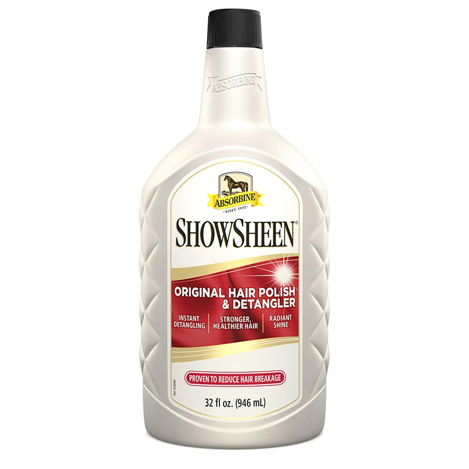 Absorbine ShowSheen Hair Polish & Detangler 946ml (32 fl oz) | World's Top Selling Equine Grooming Aid — 32 fl oz Refill (No Sprayer)