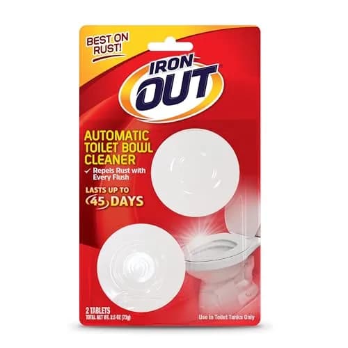 Iron OUT Rust Stain Remover Automatic Toilet Bowl Cleaner Tablets 2 Count | Prevents Rust & Hard Water Stains for 45 Days thumbnail 1