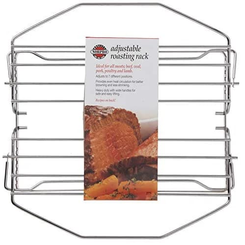 Norpro 275 Adjustable Roast Rack Nickel-plated 11 inches | Folds flat for compact storage thumbnail 2