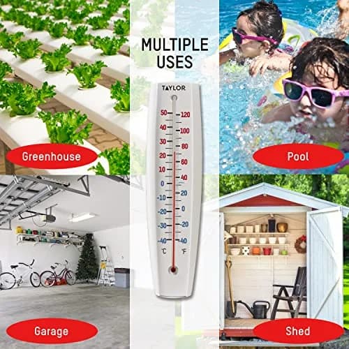 Taylor Jumbo Indoor Outdoor Thermometer 14.5-inch | Easy-to-Read Temperature Gauge for Home and Garden thumbnail 4