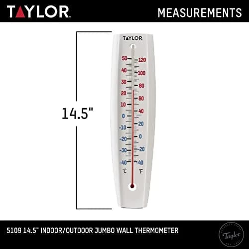 Taylor Jumbo Indoor Outdoor Thermometer 14.5-inch | Easy-to-Read Temperature Gauge for Home and Garden thumbnail 2