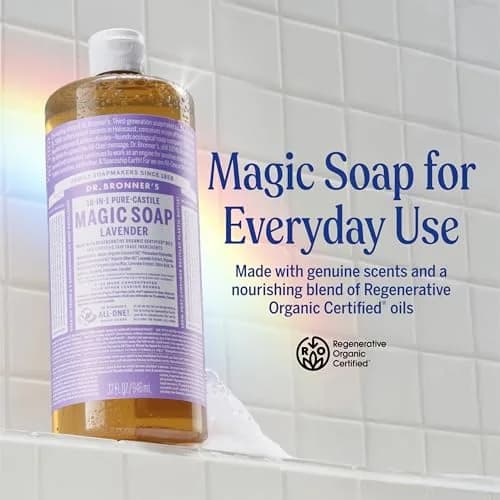 Dr. Bronner's Pure-Castile Liquid Soap Lavender 946ml (32 Fl Oz) | Organic, Vegan, 18-in-1 Uses thumbnail 2