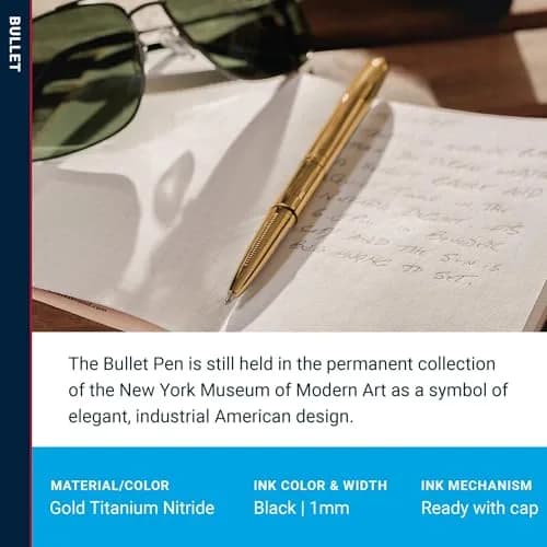 Fisher Space Pen Solar Flare Gold Titanium Nitride Bullet Pen 10.6 mm (0.42 in) | Writes Upside Down & in Extreme Temperatures thumbnail 3