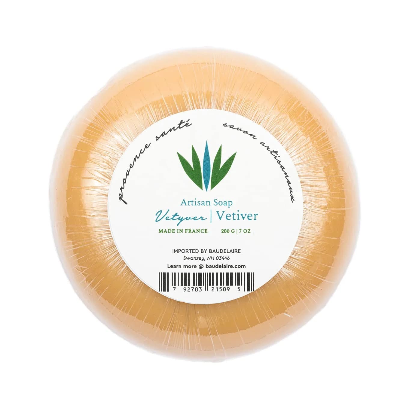 Provence Sante Luxury French Bath Bar Moisturizing Shea Butter Vetiver Fragrance 198g (7 oz) | Triple-milled for Gentle Cleansing - main product image