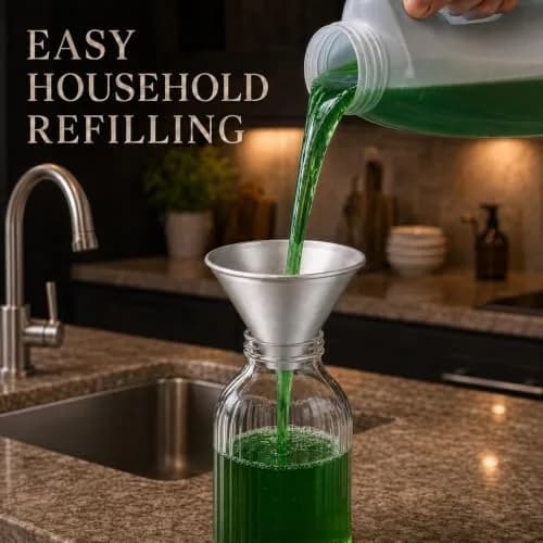 HIC Kitchen Wide-Mouth Aluminum Funnel for Liquids & Dry Goods, 8-Ounce | Durable, Lightweight & Rust-Free thumbnail 4