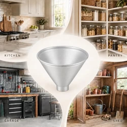 HIC Kitchen Wide-Mouth Aluminum Funnel for Liquids & Dry Goods, 8-Ounce | Durable, Lightweight & Rust-Free thumbnail 5