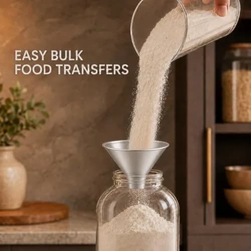 HIC Kitchen Wide-Mouth Aluminum Funnel for Liquids & Dry Goods, 8-Ounce | Durable, Lightweight & Rust-Free thumbnail 3