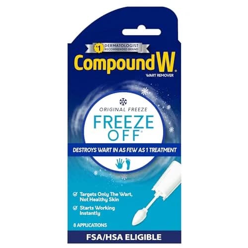 Compound W Freeze Off Wart Remover 8 Applications | Fast-Acting Cryotherapy for Common & Plantar Warts thumbnail 1