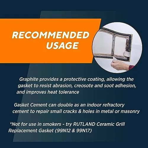 Rutland 96N-6 Grapho-Glas Rope Gasket Replacement Kit, 1/2-Inch by 7-Feet | Long-lasting stove gasket thumbnail 5