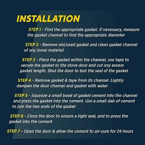Rutland 96N-6 Grapho-Glas Rope Gasket Replacement Kit, 1/2-Inch by 7-Feet | Long-lasting stove gasket thumbnail 6
