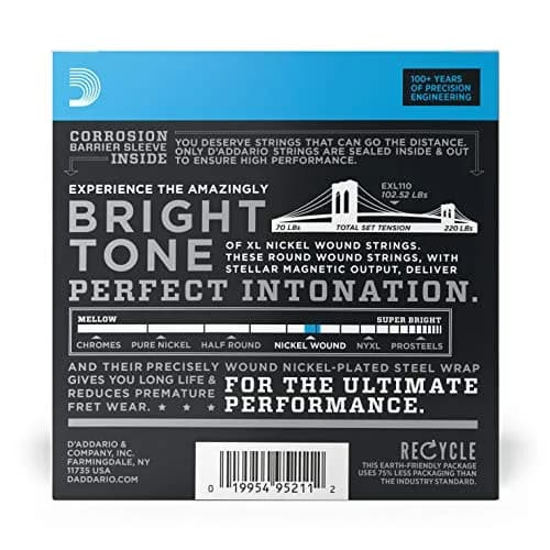 D'Addario XL Nickel EXL110-10P Electric Guitar Strings, Regular Light 10-46 Gauge, 10 Sets thumbnail 2