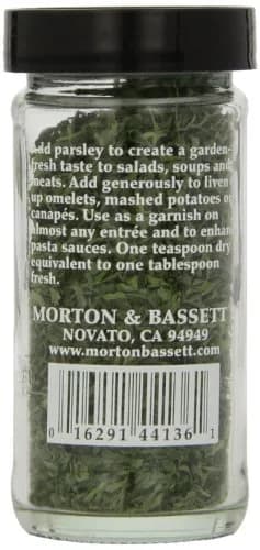 Morton & Bassett Parsley .28-Ounce Jars Pack of 3 | All Natural, Kosher Certified, Salt Free thumbnail 2
