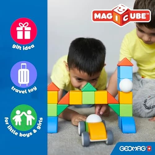 Geomag Magicube Magnetic Blocks for Toddlers 13 pcs | Swiss STEM Building Toy for Ages 1–5 thumbnail 4