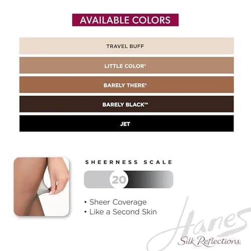 Hanes Silk Reflections Lace-Top Sheer Toe Thigh-High Stockings Size AB | Luxurious Sheer Lace & Moisture-Wicking Comfort thumbnail 5