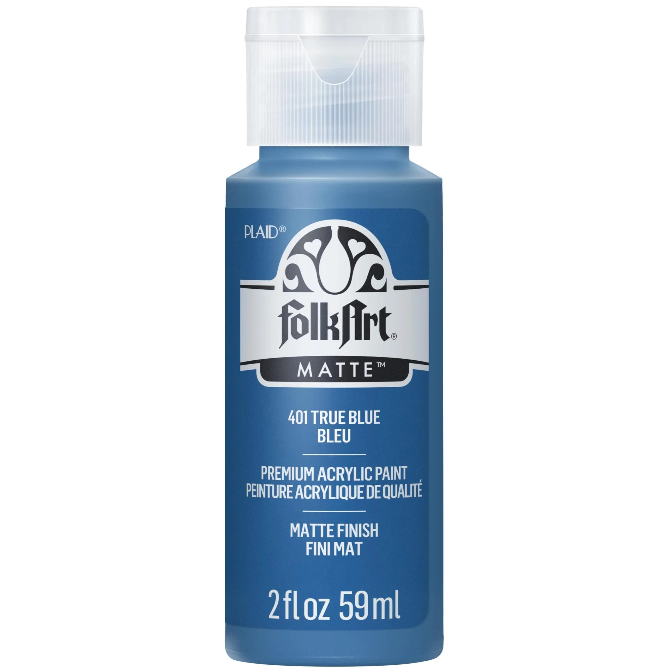 FolkArt Acrylic Paint, 2 oz, True Blue | Vibrant, Water-Based, USA-Imported Craft Paint - main product image