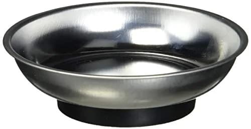 Titan 11061 Mini Magnetic Parts Tray | 4-1/4" Stainless Steel Dish, Magnetic Base, Perfect for Small Parts & Hardware thumbnail 1