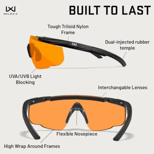 Wiley X Saber Advanced Safety Glasses for Men & Women | Military-Grade Impact Protection, UV Shield, Shatterproof thumbnail 7