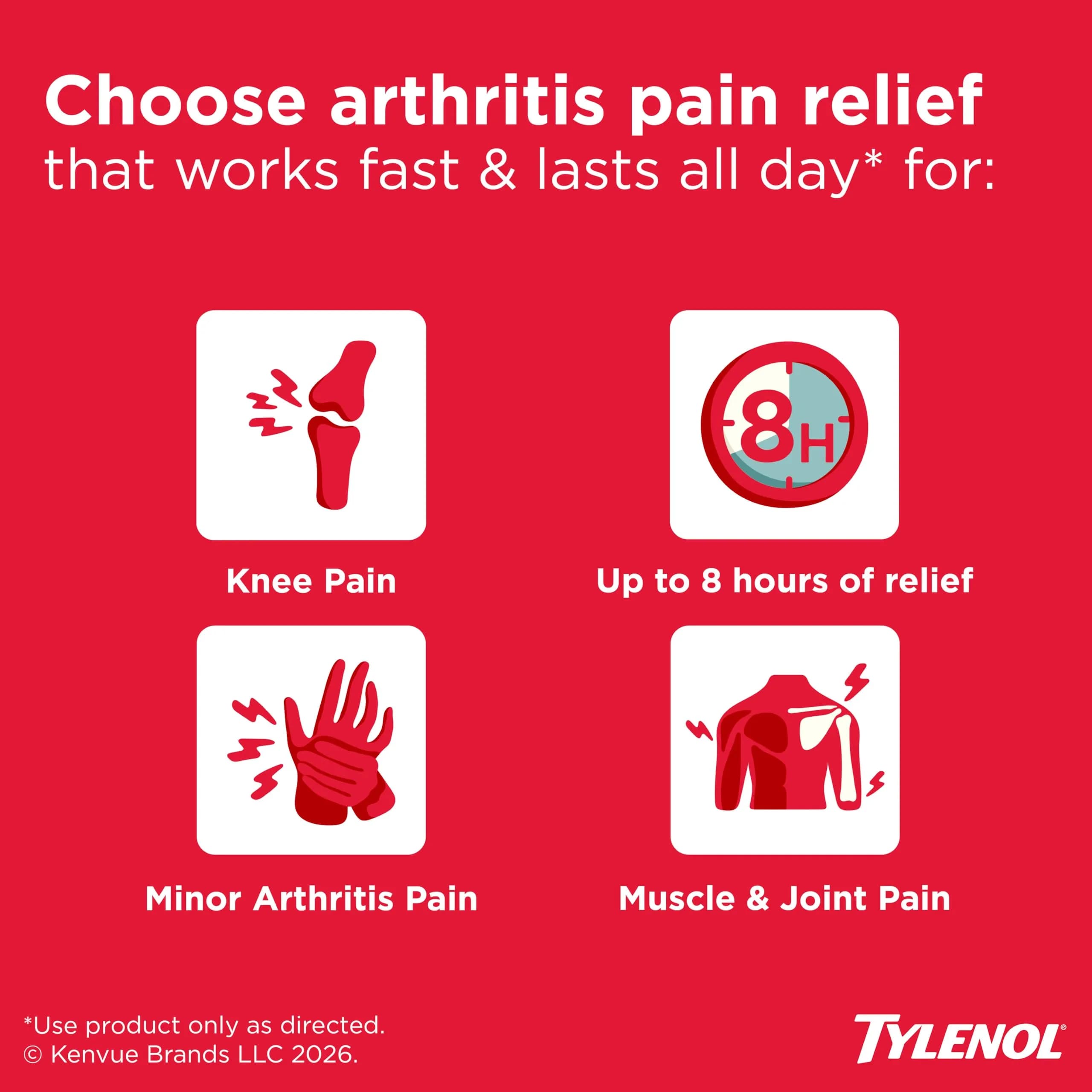 Tylenol 8-Hour Arthritis Pain Relief Caplets 650 mg Acetaminophen 225 Count | Extended Release Pain Relief - view 2