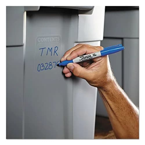 Sharpie Permanent Markers, Fine Tip, Black, 5 Count (23.65ml) | Fade & Water Resistant Ink thumbnail 2