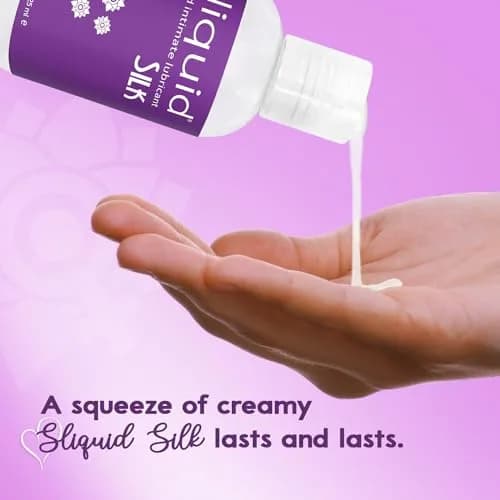 Sliquid Silk Intimate Lubricant, 4.2 Fl Oz | Hypoallergenic, Waterproof, Water & Silicone Blend thumbnail 4